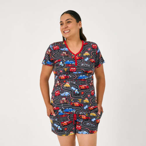 Disney & Pixar Piston Cup Women's Short Sleeve Pajama Top | Little Sleepies