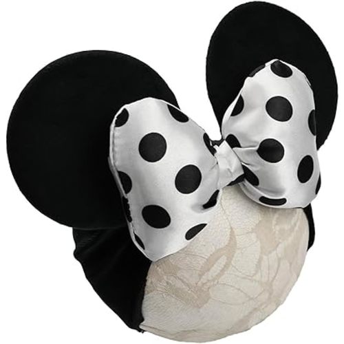 JIAHANG Baby Girl Mouse Ears Headwrap with 3D Cotton Polka Dot Bow, Wide Velvet Turban Hairband, Hair Bow Headband for Toddler, Kids, Party Supplies