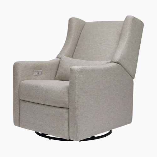 babyletto Kiwi Electronic Recliner and Swivel Glider - Performance Grey Eco Weave