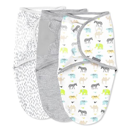 SwaddleMe Original Swaddle - Size Small/Medium, 0-3 Months, 3-Pack (Lil Wild One) Easy to Use Newborn Swaddle Wrap Keeps Baby Cozy and Secure and Helps Prevent Startle Reflex
