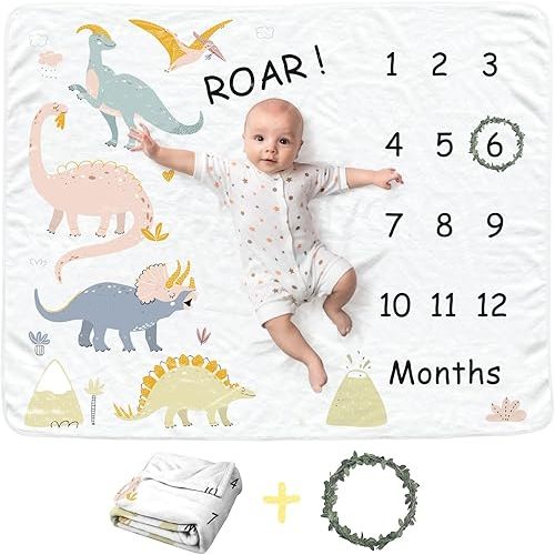 Dinosaur Milestone Blanket