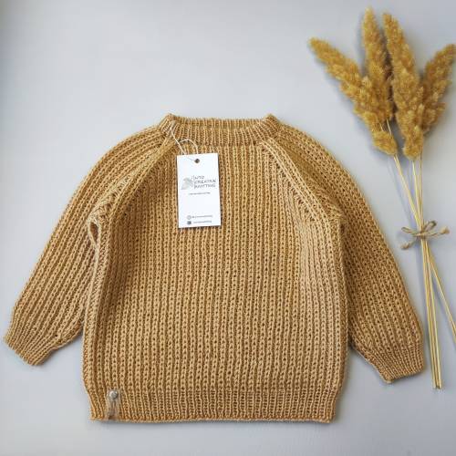 Hand knitted wool ribbed sweater for baby/Fisherman ribbed wool child sweater/Merino wool baby sweater/ Double-sided baby sweater ribbed