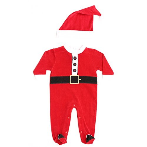 Just Love Christmas Coverall for Baby & Infant with Matching Santa Hat