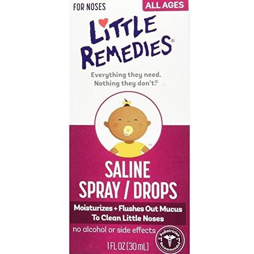 Little Noses Saline Spray/Drops for Dry for Stuffy Noses, 1-Ounce (30 ml)