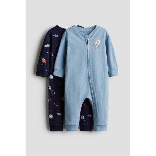 2-PACK COTTON PAJAMA JUMPSUITS (6M)