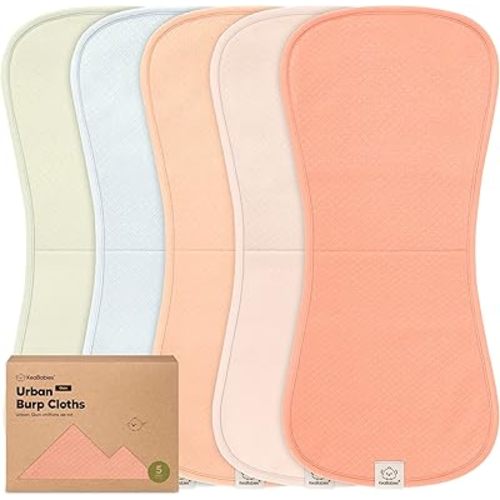 KeaBabies 5-Pack Organic Burp Cloths Baby Girl, Boy - Extra Large, Absorbent Baby Burp Cloths,Soft Burping Cloths for Babies,Newborn Burp Clothes,Cotton Burp Rags,Neutral Thick Burp Cloth (Flora Dew)