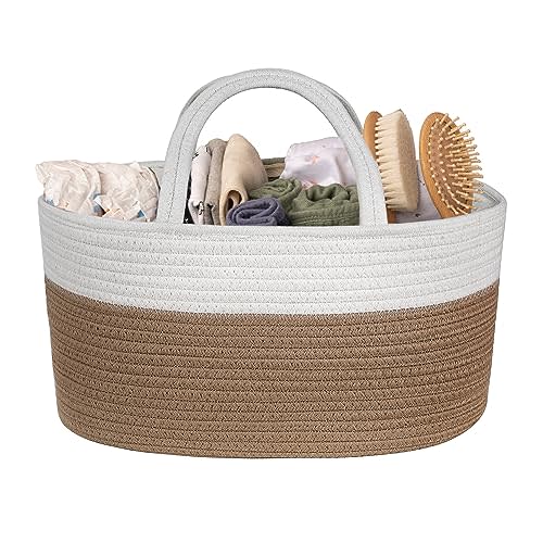 Natemia Baby Nappy Caddy Organizer - Large Portable Baby Caddy for Diapers and Wipes, Baby Basket for Newborn, Baby Storage Basket, Baby Baskets for Hampers, Gift Basket
