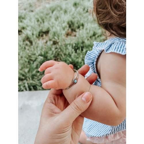 Sterling Turquoise Baby Cuff Bracelet