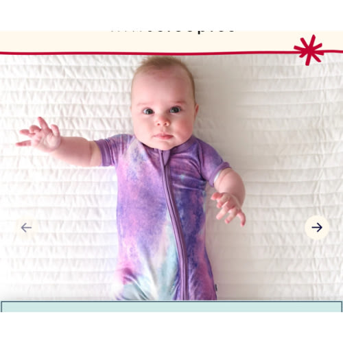Purple Watercolor Shorty Zippy - Little Sleepies