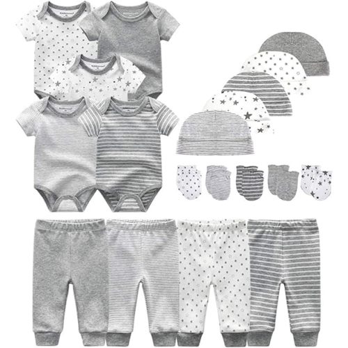 Kiddiezoom Unisex Baby Layette Essentials Giftset Clothing Set 19-Piece For Newborn Baby