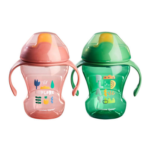Sippee Trainer Cup with Handles, Assorted Designs (8oz, 7m+, 2 Count)