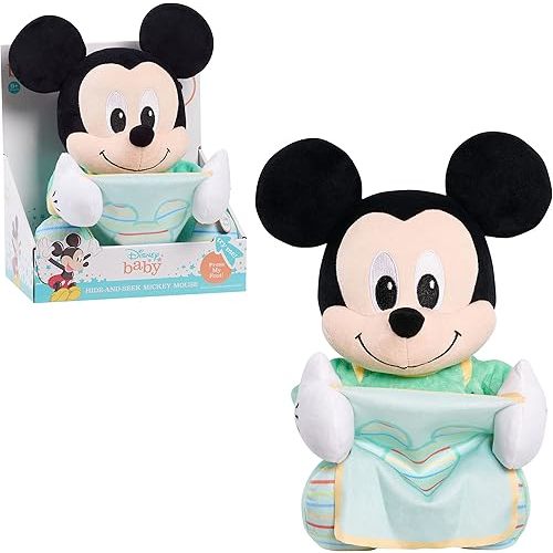 Disney Baby 11-inch Hide-and-Seek Mickey Mouse Interactive Plush, Pretend Play, Kids Toys for Ages 09 Month by Just Play