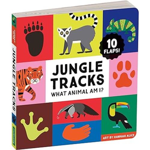 Jungle Tracks – Lift the Flap Interactive Jungle Animal Board Book for Young Children