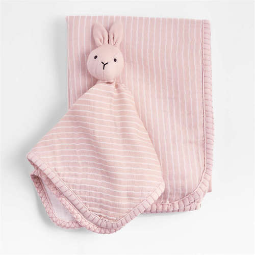 Bunny Lovey and Baby Stroller Blanket Gift Set