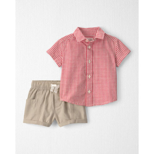 Baby Boy 2-Piece Top & Short Set Made with Organic Cotton in Red Gingham - Little Planet | Carter's