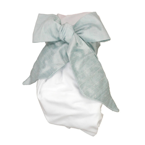 Bow Swaddle ® - Sea Blue Silk