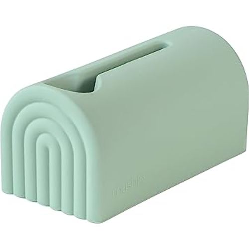 mushie Bath Spout Cover | Soft Silicone Bathtub Faucet Safety Guard for Kids | Universal Fit (Cambridge Blue)