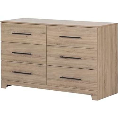 South Shore Primo 6-Drawer Double Dresser, Rustic Oak
