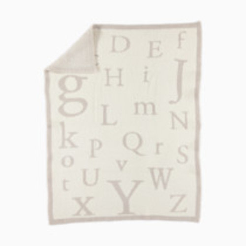 Barefoot Dreams CozyChic ABC Blanket - Stone/Cream