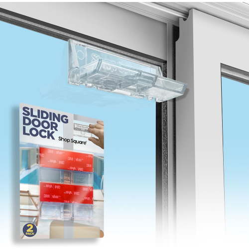 Sliding Door Lock for Home Safety - 2 Pack Sliding Glass Door Lock, Patio Door Lock, Child Proof, No Tools Needed