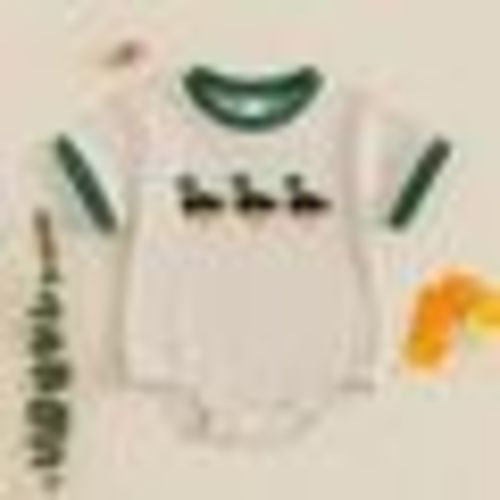 Three Little Mallards Onesie - Beige / Green / 0-3 Mo