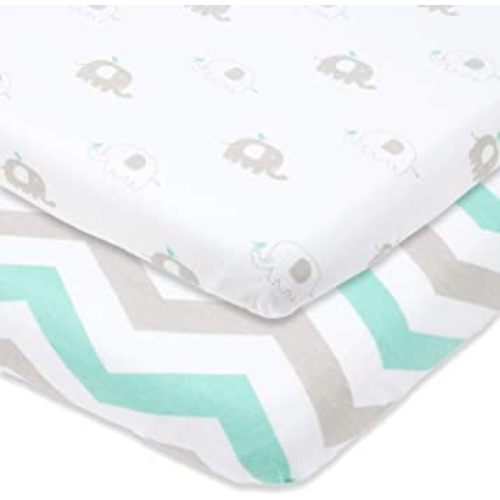 Fitted Pack and Play Playard Sheets Compatible with Graco Pack n Play, 4Moms, Chicco, Guava Lotus and Other Playpen, Play Yards, Portable and Mini Cribs