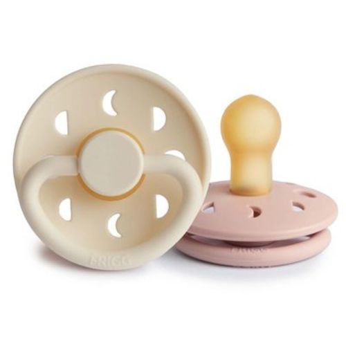 Frigg Moon Natural Rubber Pacifier 2-pack Sage/portobello 0-6 Months