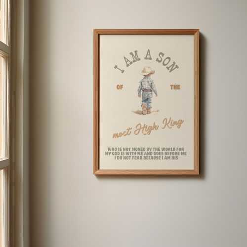 Little cowboy bible verse wall art, Christian western children wall art, Boy room wall decor, Little farmer wall decor, Digital download,