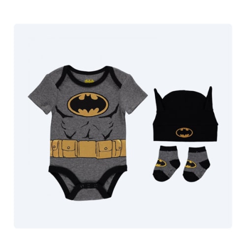 Batman Armor 3-Piece Bodysuit Cap and Socks Set - SuperHeroStuff