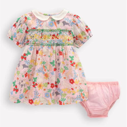 Traditional Smock Dress-French Pink Spring Meadow | Boden USA