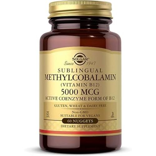Solgar Methylcobalamin (Vitamin B12) 5000 mcg - Supports Energy Metabolism - Body-Ready, Active Form of B12 - Vitamin B - Non GMO, Vegan, Gluten, Dairy Free, Kosher - Cherry, 60 Count