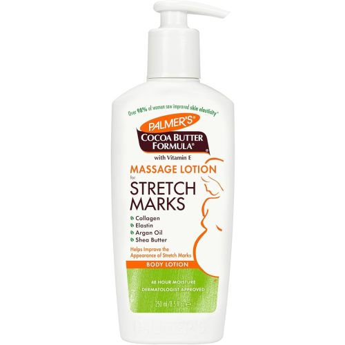 Palmer's Cocoa Butter Formula Massage Lotion For Stretch Marks, Pregnancy Skin Care, Belly Cream with Collagen, Elastin, Argan OIl and Shea Butter, 8.5 Ounces