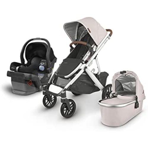 UPPAbaby Vista V2 Stroller - Alice (Dusty Pink/Silver/Saddle Leather) + Mesa Infant Car Seat - Jake (Black)