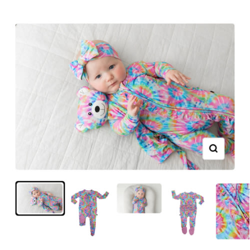 Rainbow Tie Dye Ruffled Footie