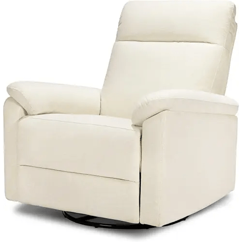 Davinci Suzy Electronic Swivel Recliner with USB Port in Vanilla, GREENGUARD Gold & CertiPUR-US® Certified