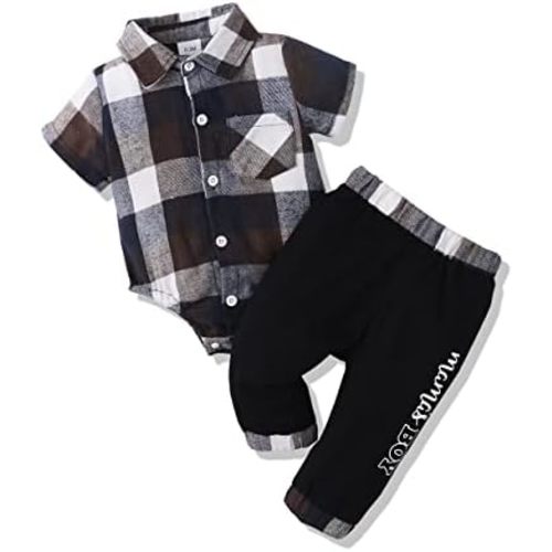 Renotemy Newborn Infant Baby Boy Clothes Outfits New to The Crew Outfits Long Pants Toddler Baby Boy Clothes Set