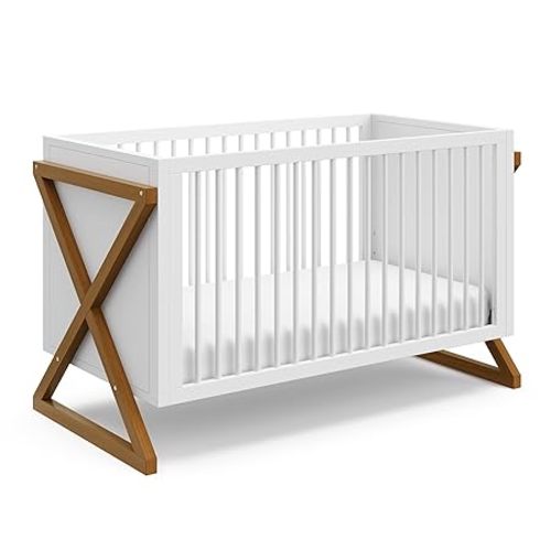 Storkcraft Equinox 3-in-1 Convertible Crib White & Vintage Driftwood