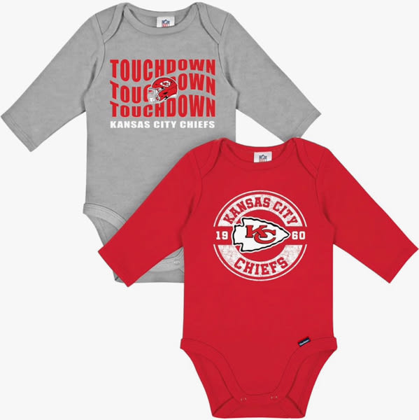Gerber NFL Baby 2-Pack Long Sleeve Onesie Bodysuit