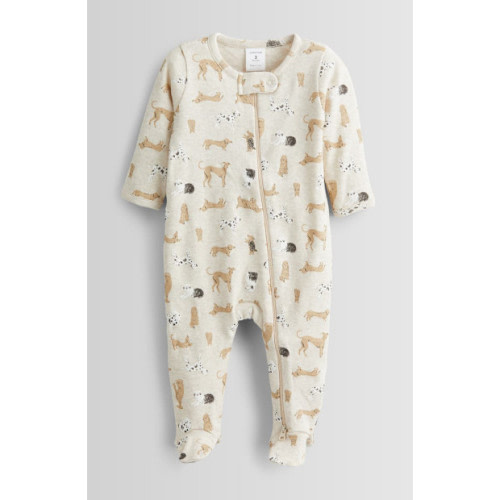 Nordstrom Dog Print Zip Cotton Footie