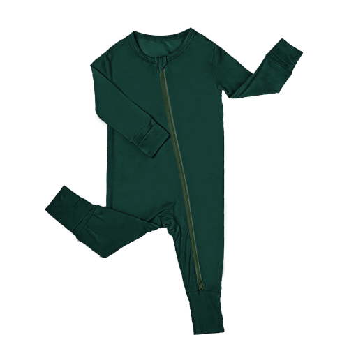 SXIMEE Unisex Baby Bamboo Viscose Pajamas with Mitten Cuffs Boys Girls 2 Way Zip Long Sleeve Sleepers