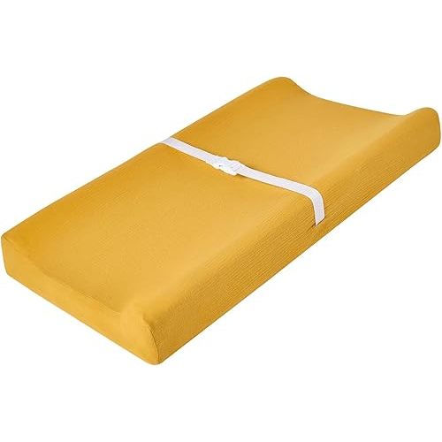 Muslin Changing Pad Cover for Baby Boys Girls, Ultra Soft Breathable Diaper Changing Table Pad Cover, Neutral Fitted Changing Pad Sheets