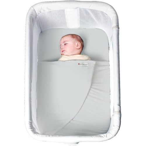Wrap Sheet – Safe Sleep Blanket for Newborns – Fits Bedside Sleepers, Pack & Plays, Mini Cribs – Newborn Sleep Essential - Promotes Longer Sleep (Grey, Bedside Sleeper or Bassinet)