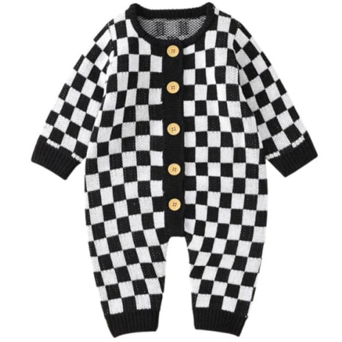 Checkerboard Sweater Onesie – The Ollie Bee