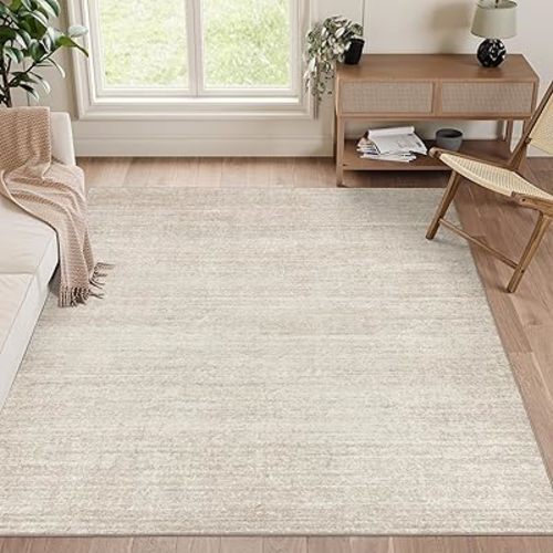 Valenrug Washable Rug 6x9 - Stain Resistant 6x9 Area Rugs for Living Room, Non Slip Backing 6x9 Rugs for Bedroom, Folable Machine Washable Area Rug (6x9, Beige)