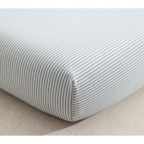 Oxford Stripe Organic Cotton Crib Fitted Sheet