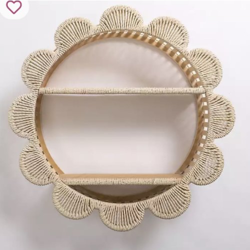 Round Scalloped Woven Wall Shelf | Kirklands Home