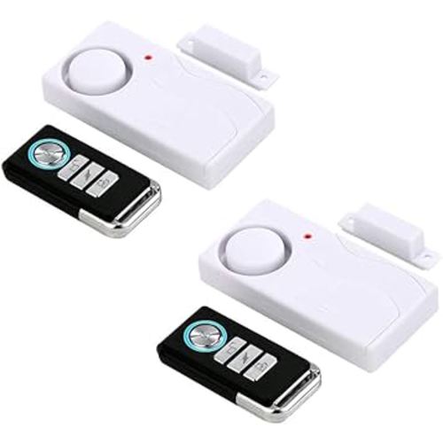 SUMMER HENDUN Wireless Door Alarm with Remote, Windows Open Alarms,Home Security Sensor, Pool Alarm for Kids Safety, Sliding (2 Pack)