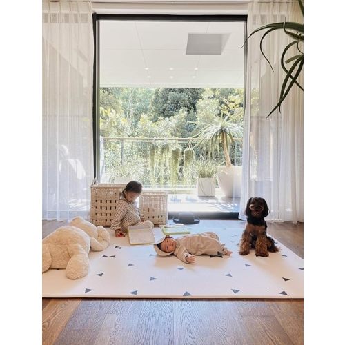 LITTLE Bot Ofie Mat, Soft Baby Play mat, Reversible Foam Floor mat, 6.5 ft x 4.5 ft, Durable and Non-Toxic (Country Road, Large)