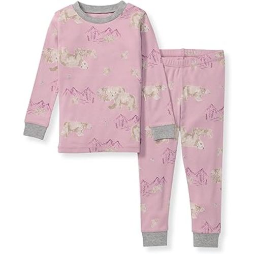 Burt's Bees Baby Baby Girls' Pajamas, Tee and Pant 2-Piece Pj Set, 100% Organic Cotton