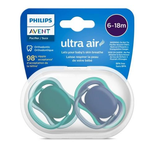 Avent Philips Ultra Air Pacifier 6-18 Months - Deep Opal/steel Blue - 4pk